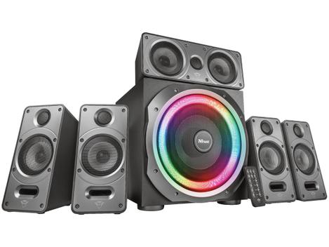 Caixa de Som Gamer Trust 5.1 180W RMS RGB - GXT 698 - Caixa de Som