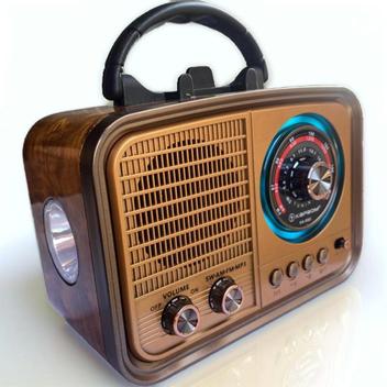 Caixa De Som Retrô Rádio Am Fm Vintage Bluetooth Marrom - Kapbom ...