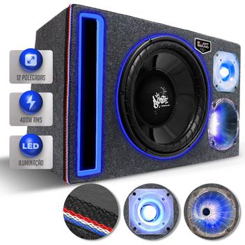 Caixa De Som Trio Automotivo Full Led Subwoofer Shutt Beatz Polegadas W Rms Neon Bate