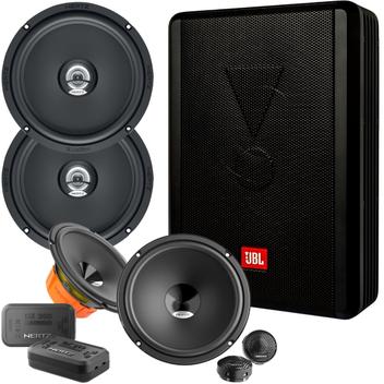 Caixa JBL Ativa SW8A-MS 200w + Kit 2 Vias Hertz DSK165 160w + Par