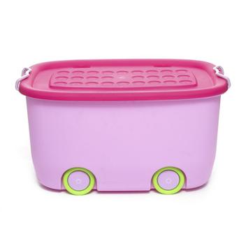 3児maman Caixa Plástica Soft Neon Grande com Alça e Tampa 50 Litros - Momis
