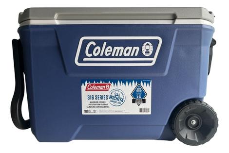 Caixa Térmica Coleman Cooler 58,7 Litros 62 Qt Com Rodas