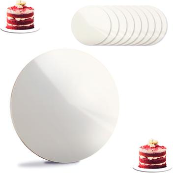 5 Pièces Plateaux à Gâteaux 13 mm - 25 cm Plateau à Gâteaux Rond, Tapis à Gâteau en karton Accessoires de Cuisson Réutilisables Décoration de Gâteaux