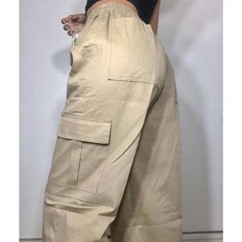 Calça Cargo Feminina Skatista Preta Caqui e Bege - Natalia Store ...