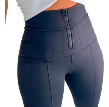 Calça Feminina Sarja Slouchy Caqui Verão Disfarça Barriga