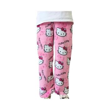 Calça de Pijama Feminina Hello Kitty - Grossa, de Lã, com Elástico ...