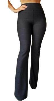 Calça flare bandagem estampada 2025