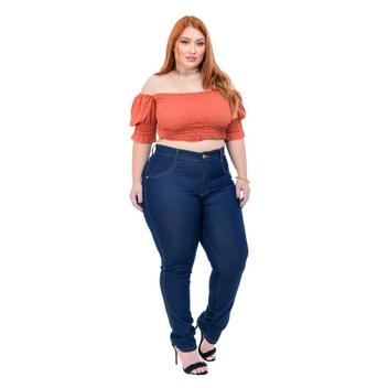 Calça jeans feminina cintura super alta cigarrete com lycra - Moda Feminina  - Morena Bella - Calça Plus Size Feminina - Magazine Luiza