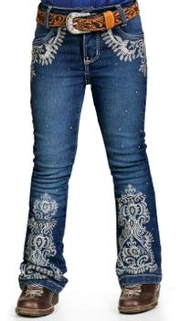 Calça jeans feminina bordada com sale strass country