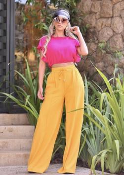 Calça hotsell envelope amarela