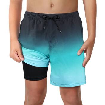 Calções de banho LUCOWEE Toddler Boys com forro de cueca boxer 5T 5-6 ...