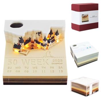 Calendario Strappare Via 3D Albero Di Natale Con Luci - Organizer Per Famiglia, Scuola O Ufficio