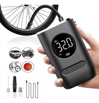 Calibrador Compressor Digital Portátil Pneu Carro Bike S/Fio recarregável - amillymulti - Calibrador de Pneus