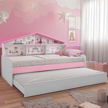 Cama Infantil Casa de Boneca com Cama Auxiliar e Luz/LED Pura