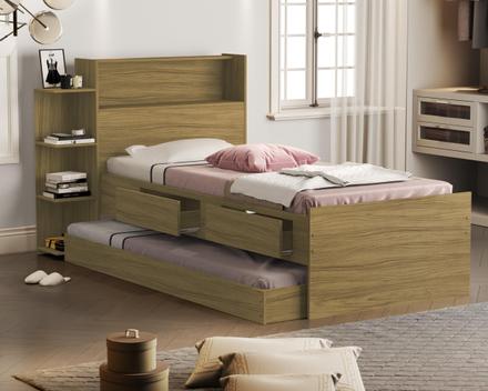 cama solteiro com gaveta embaixo cama auxiliar com 2 colchão - Frausto ...