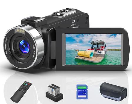 Câmera de Vídeo GTYOLOR 8K 64MP - Filmadora Digital com Zoom 18X