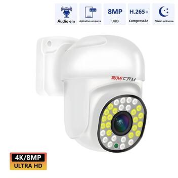 Simicam Camera Câmera De Vigilância 4K PTZ PoE IP Externa Onvif Color Night Vision ...