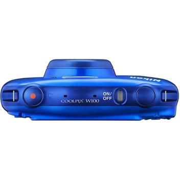 Câmera Nikon À Prova D'água Wifi Coolpix W100 Azul - Câmera
