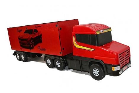 Carreta Bitrem Scania Bau Madeira Brinquedo 7eixo Cocacola