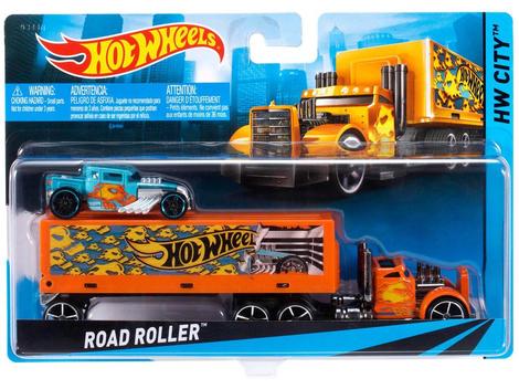 Hot Wheels caminhão locomotiva com engate carrega carrinho e carro de  corrida com estrela