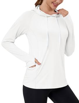Camisa MAGCOMSEN SPF para mulheres de manga comprida Rashguard branca ...