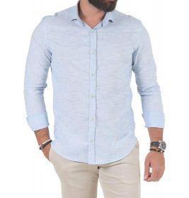 camisa azul slim fit