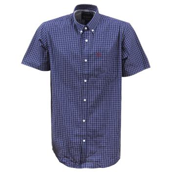 Camisa Masculina Xadrez Manga Curta Azul Marinho TXC 36957