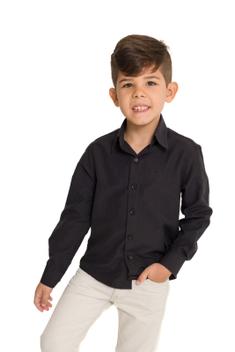 Camisa social 2024 preta infantil