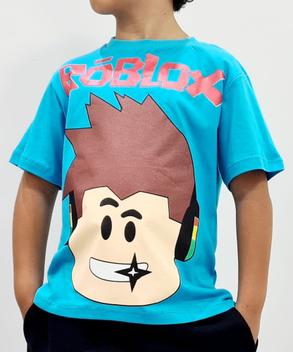 Roblox-camiseta bidimensional de algodão fino para meninos e