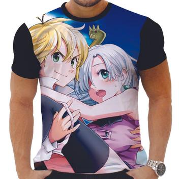 3 Camisetas Anime 7 Sete pecados capitais Vários Modelos