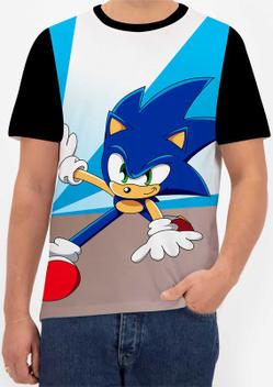 Camiseta Camisa Sonic Desenho Infantil Jogo Game Kids K02_x000D_