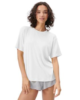 Florence By Mills Women's Cozy Crush Easy Tee - Recycled Pointelle Fabric Crewneck Top - View #2
