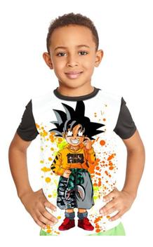 Camiseta Masculina Dragon Ball Goku Criança Fanart Ref:807 - smoke