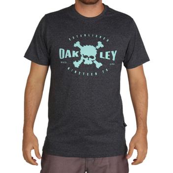 Camiseta Oakley Big Skull Masculina - Preto+Cinza