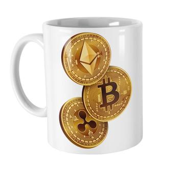 Caneca Criptomoedas Trader Dourado Símbolo Moeda Virtual - Presentes ...
