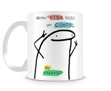 Caneca Com Café Sem Café, Meme Flork Boneco Palito de Porcelana -  egvpersonalizados - Caneca - Magazine Luiza