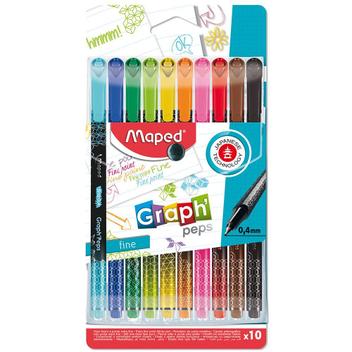Maped Peps Premium 749048 – Pennarelli Punta Fine 0,4 Mm Rivestita In Metallo, Confezione Da 8 Colori