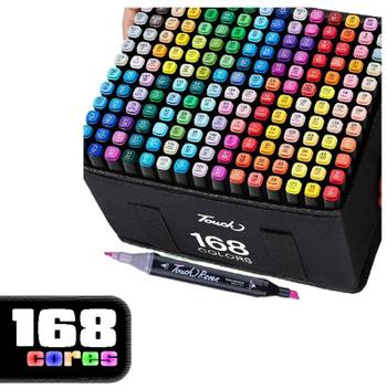 MARK & LONA グレ ーバイザー2点セット Caneta Marcador Touch Ponta Dupla - KIT 168 cores - Caneta