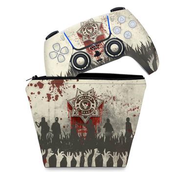 KIT Capa PS5 e Case Controle - Zombie Zumbi The Walking - Pop Arte Skins