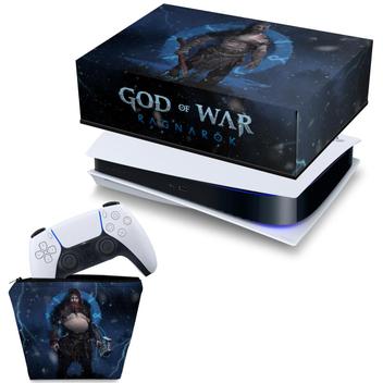 KIT Capa Case e Skin PS5 Controle - God Of War Ragnarok - Pop Arte