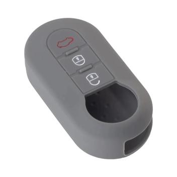 Cover In Silicone Per Chiave Auto – Compatibile Fiat 500, Panda, Ducato, 500L – 3 Pulsanti (Linea Rossa) - 4