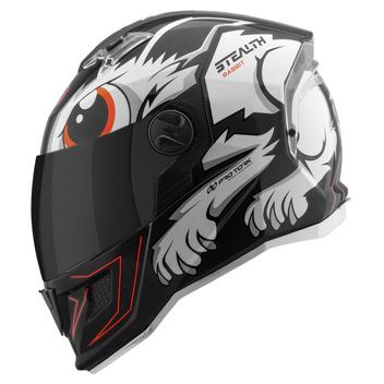 Stealthy Rabbit Capacete Moto Fechado Pro Tork Stealth Rabbit Brilhante Viseira Fumê ...