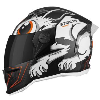 Capacete Motoqueiro Fechado ProTork Stealth Desenho Rabbit Brilhante  Viseira Fumê Lançamento - Pro Tork - Capacete de Moto - Magazine Luiza