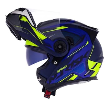 Capacete Norisk Escamoteável FF345 Route Speedmax Azul e Amarelo Fosco ...