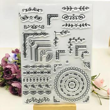 Carimbo de Silicone Transparente para Scrapbooking - Folha, Flor e ...