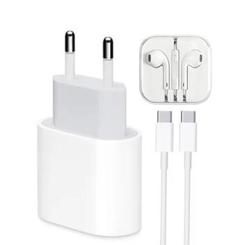 Carregador Turbo 20W Com Cabo USB-C - Compatível IPhone 15