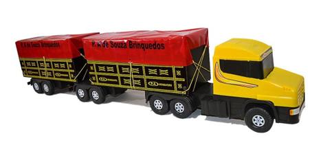 Carreta Scania Bi-trem Madeira Brinquedo Infantil 1,15 Metro em Promoção na  Americanas