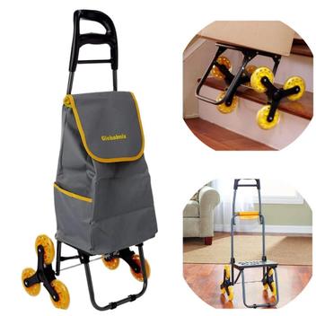 Carrinho De Feira 6 Rodas Com Sacola 40kg Carga Sobe Escada - Globalmix ...