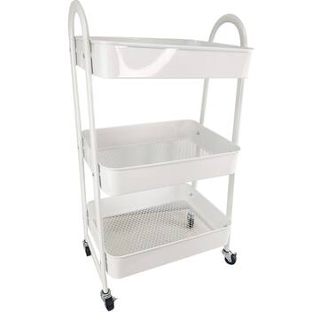 Carrinho Organizador Rack 3 Andares Prateleira Multiuso Porta Volumes ...