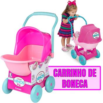 Carrinho de Boneca Ninos 3 Rodas Bebê Reborn Cotiplás 2284 - Atacado Dosul